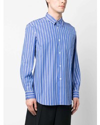 blaues bedrucktes Langarmhemd von Comme Des Garcons SHIRT