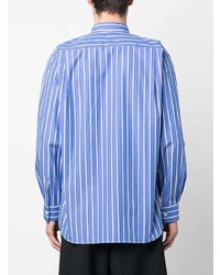 blaues bedrucktes Langarmhemd von Comme Des Garcons SHIRT