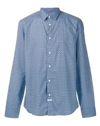 blaues bedrucktes Langarmhemd von Kenzo