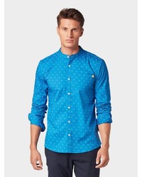 blaues bedrucktes Langarmhemd von Tom Tailor
