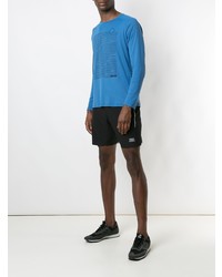 blaues bedrucktes Langarmshirt von Track & Field