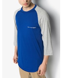 blaues bedrucktes Langarmshirt von Comme Des Garcons SHIRT