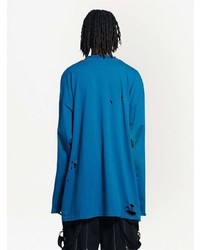 blaues bedrucktes Langarmshirt von Balenciaga