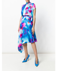 blaues bedrucktes Midikleid von MSGM