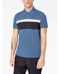 blaues bedrucktes Polohemd von Armani Exchange