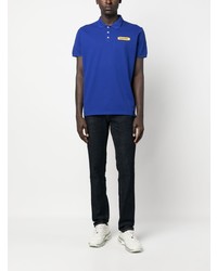 blaues bedrucktes Polohemd von DSQUARED2