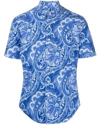 blaues bedrucktes Polohemd von Polo Ralph Lauren