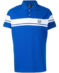 blaues bedrucktes Polohemd von Sergio Tacchini