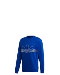 blaues bedrucktes Sweatshirt von adidas Originals