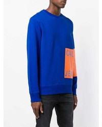 blaues bedrucktes Sweatshirt von Calvin Klein Jeans