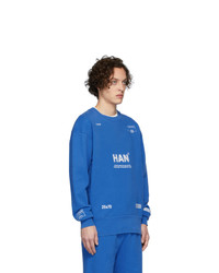 blaues bedrucktes Sweatshirt von Han Kjobenhavn