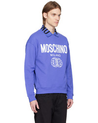 blaues bedrucktes Sweatshirt von Moschino