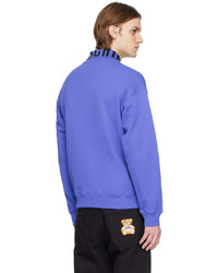 blaues bedrucktes Sweatshirt von Moschino