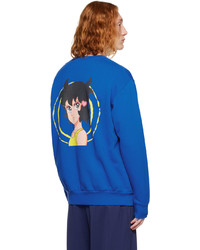 blaues bedrucktes Sweatshirt von JW Anderson