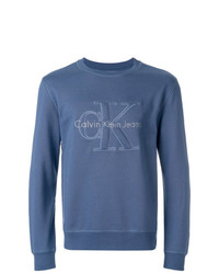 blaues bedrucktes Sweatshirt von Calvin Klein Jeans