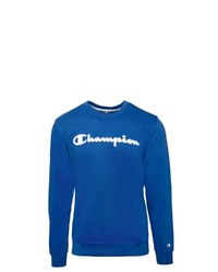 blaues bedrucktes Sweatshirt von Champion