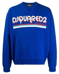 blaues bedrucktes Sweatshirt von DSQUARED2