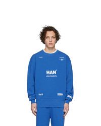 blaues bedrucktes Sweatshirt von Han Kjobenhavn