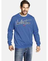 blaues bedrucktes Sweatshirt von Jan Vanderstorm