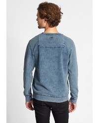 blaues bedrucktes Sweatshirt von khujo