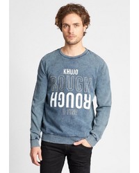 blaues bedrucktes Sweatshirt von khujo