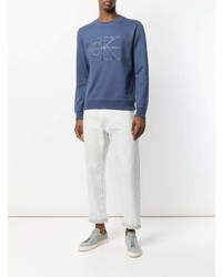 blaues bedrucktes Sweatshirt von Calvin Klein Jeans