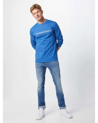 blaues bedrucktes Sweatshirt von Lindbergh