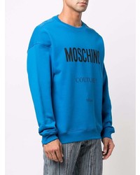 blaues bedrucktes Sweatshirt von Moschino