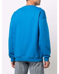 blaues bedrucktes Sweatshirt von Moschino