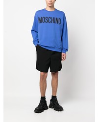 blaues bedrucktes Sweatshirt von Moschino