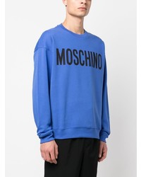 blaues bedrucktes Sweatshirt von Moschino