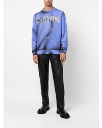 blaues bedrucktes Sweatshirt von Moschino