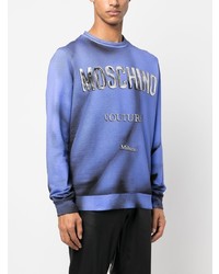 blaues bedrucktes Sweatshirt von Moschino