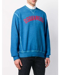 blaues bedrucktes Sweatshirt von DSQUARED2