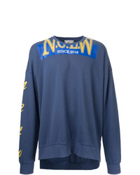 blaues bedrucktes Sweatshirt von Maison Mihara Yasuhiro