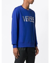 blaues bedrucktes Sweatshirt von Versus