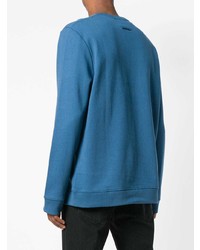 blaues bedrucktes Sweatshirt von Raf Simons