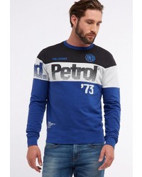 blaues bedrucktes Sweatshirt von Petrol Industries