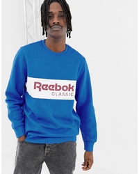blaues bedrucktes Sweatshirt von Reebok