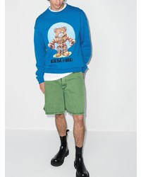 blaues bedrucktes Sweatshirt von Moschino