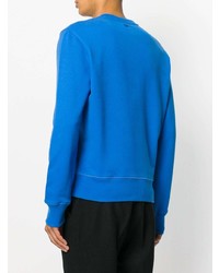 blaues bedrucktes Sweatshirt von AMI Alexandre Mattiussi