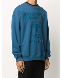 blaues bedrucktes Sweatshirt von Moschino