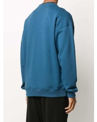 blaues bedrucktes Sweatshirt von Moschino