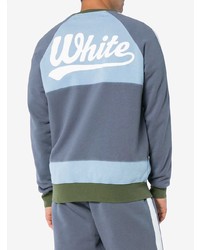 blaues bedrucktes Sweatshirt von Off-White