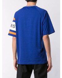 blaues bedrucktes T-Shirt mit einem Rundhalsausschnitt von Givenchy