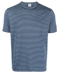 blaues bedrucktes T-Shirt mit einem Rundhalsausschnitt von Aspesi
