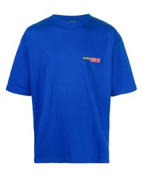 blaues bedrucktes T-Shirt mit einem Rundhalsausschnitt von Balenciaga