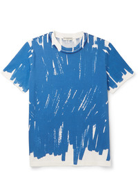 blaues bedrucktes T-Shirt mit einem Rundhalsausschnitt von Balenciaga