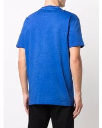 blaues bedrucktes T-Shirt mit einem Rundhalsausschnitt von DSQUARED2