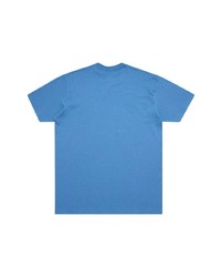 blaues bedrucktes T-Shirt mit einem Rundhalsausschnitt von Supreme